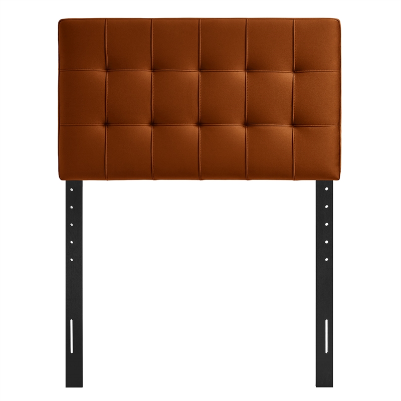 Lily Stain-Resistant Performance Velvet Twin Size Headboard in Rust