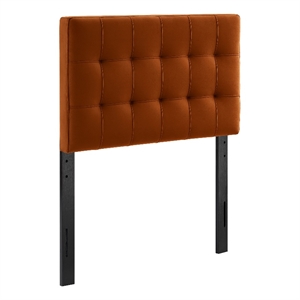 Lily Stain-Resistant Performance Velvet Twin Size Headboard in Rust