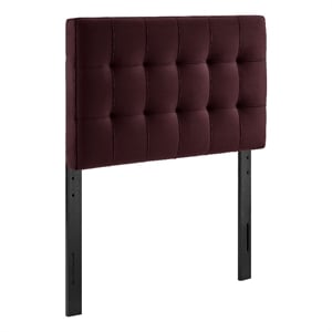 Lily Stain-Resistant Performance Velvet Twin Size Headboard in Mulberry