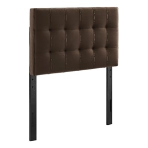 Lily Stain-Resistant Performance Velvet Twin Size Headboard in Chocolate Brown