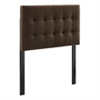 Lily Stain-Resistant Performance Velvet Twin Size Headboard in Chocolate Brown
