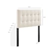 Lily Stain-Resistant Performance Velvet Twin Size Headboard in Alabaster
