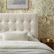 Lily Stain-Resistant Performance Velvet Twin Size Headboard in Alabaster