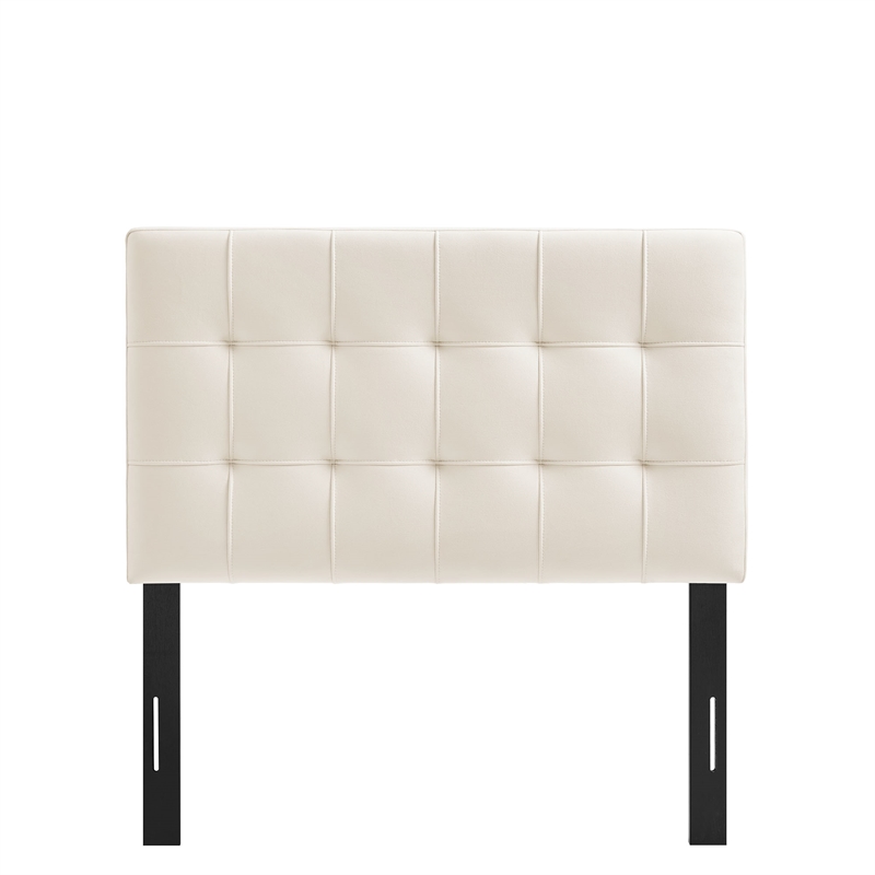 Lily Stain-Resistant Performance Velvet Twin Size Headboard in Alabaster
