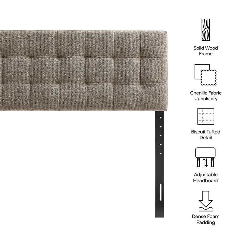 Lily Upholstered King Size Headboard in Taupe