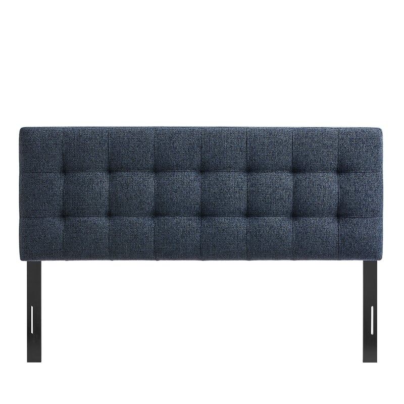 Lily Upholstered King Size Headboard in Navy