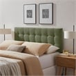 Lily Upholstered King Size Headboard in Leaf