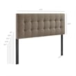 Lily Upholstered Queen Size Headboard in Taupe
