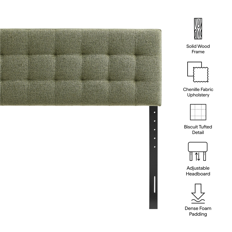 Lily Upholstered Queen Size Headboard in Leaf
