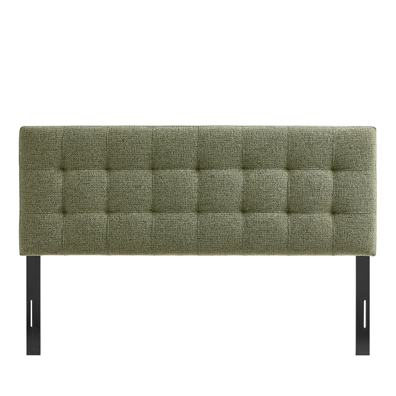 Lily Upholstered Queen Size Headboard in Leaf
