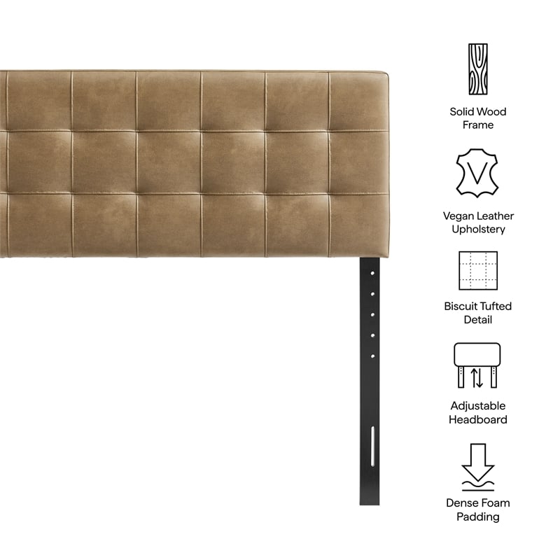 Lily Vegan Leather Queen Size Headboard in Toast