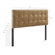 Lily Vegan Leather Queen Size Headboard in Toast