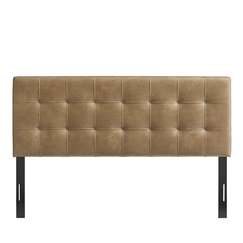 Lily Vegan Leather Queen Size Headboard in Toast