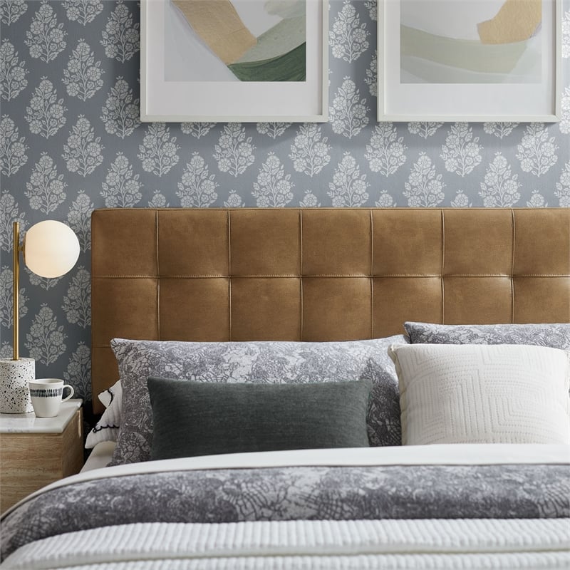 Lily Vegan Leather Full Size Headboard in Toast