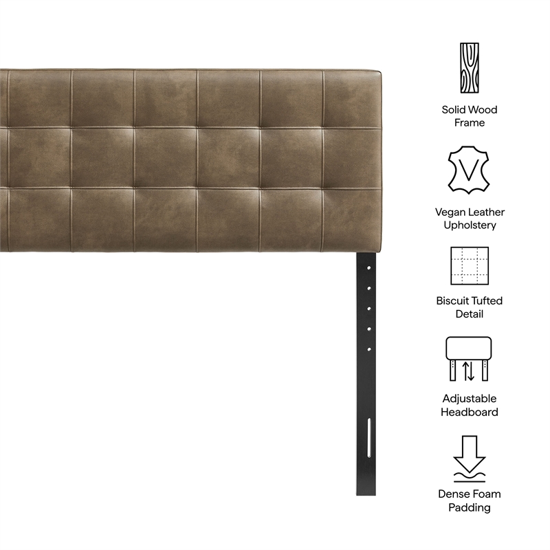 Lily Vegan Leather Full Size Headboard in Mushroom