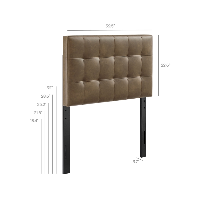 Lily Vegan Leather Twin Size Headboard in Mushroom