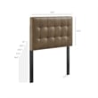 Lily Vegan Leather Twin Size Headboard in Mushroom