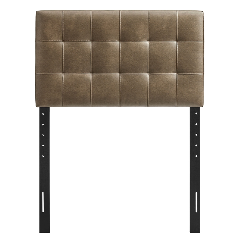 Lily Vegan Leather Twin Size Headboard in Mushroom