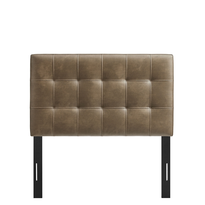 Lily Vegan Leather Twin Size Headboard in Mushroom
