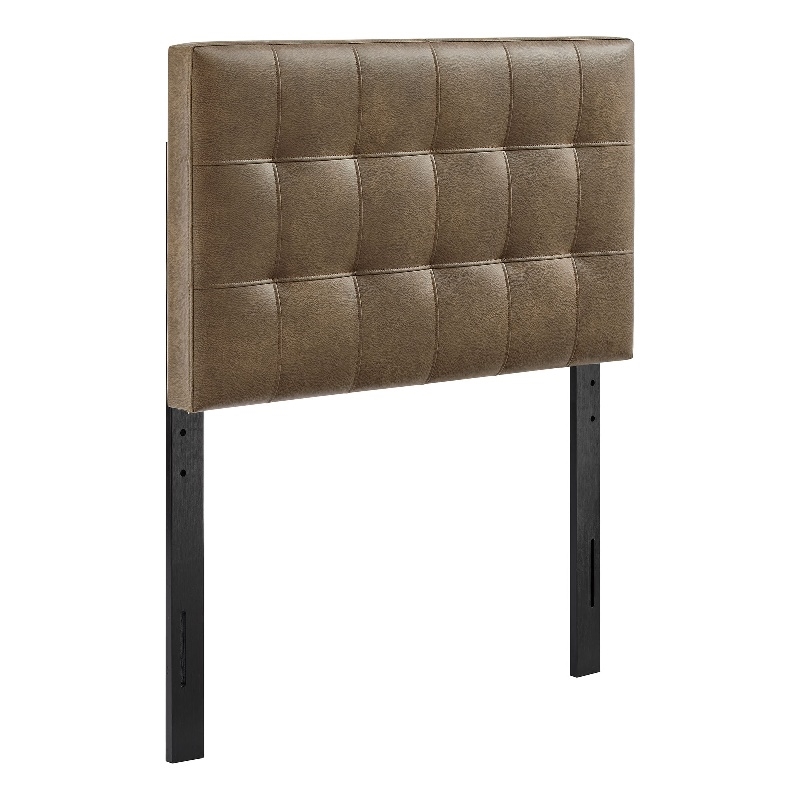 Lily Vegan Leather Twin Size Headboard in Mushroom