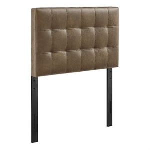 Lily Vegan Leather Twin Size Headboard in Mushroom
