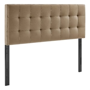 Lily Stain-Resistant Performance Velvet King Size Headboard in Taupe