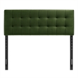 Lily Stain-Resistant Performance Velvet King Size Headboard in Moss Green