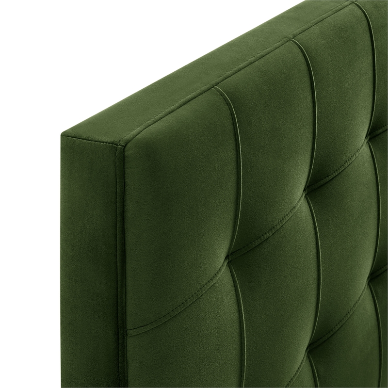 Lily Stain-Resistant Performance Velvet King Size Headboard in Moss Green