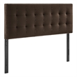 Lily Stain-Resistant Performance Velvet King Size Headboard in Chocolate Brown