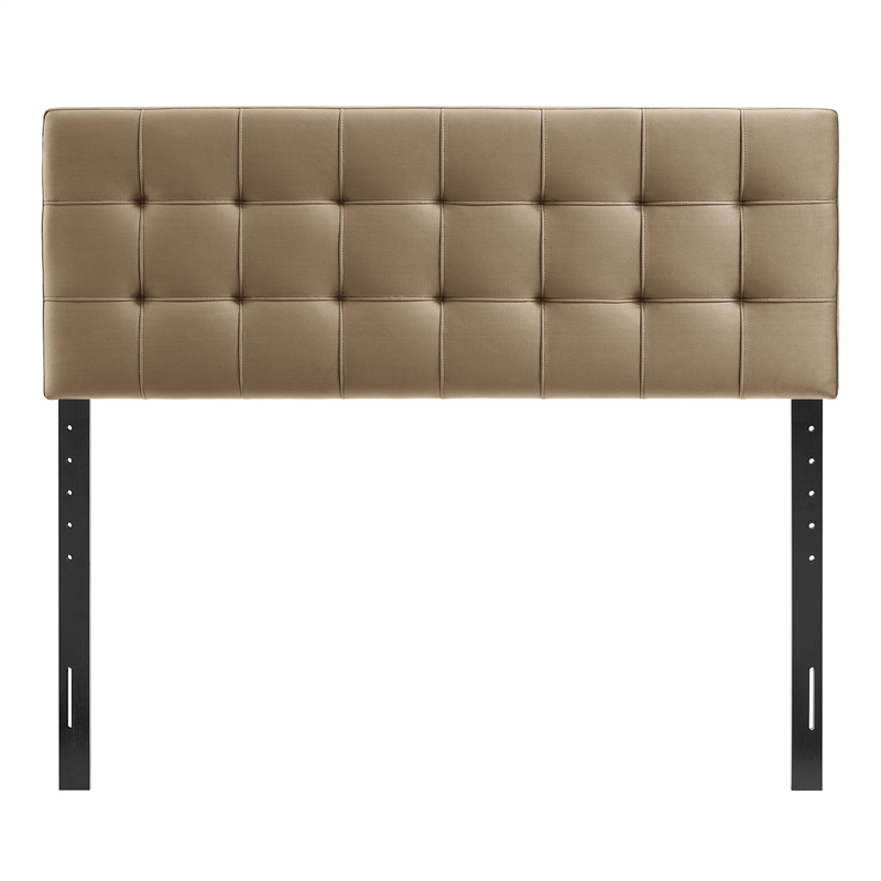 Lily Stain-Resistant Performance Velvet Queen Size Headboard in Taupe