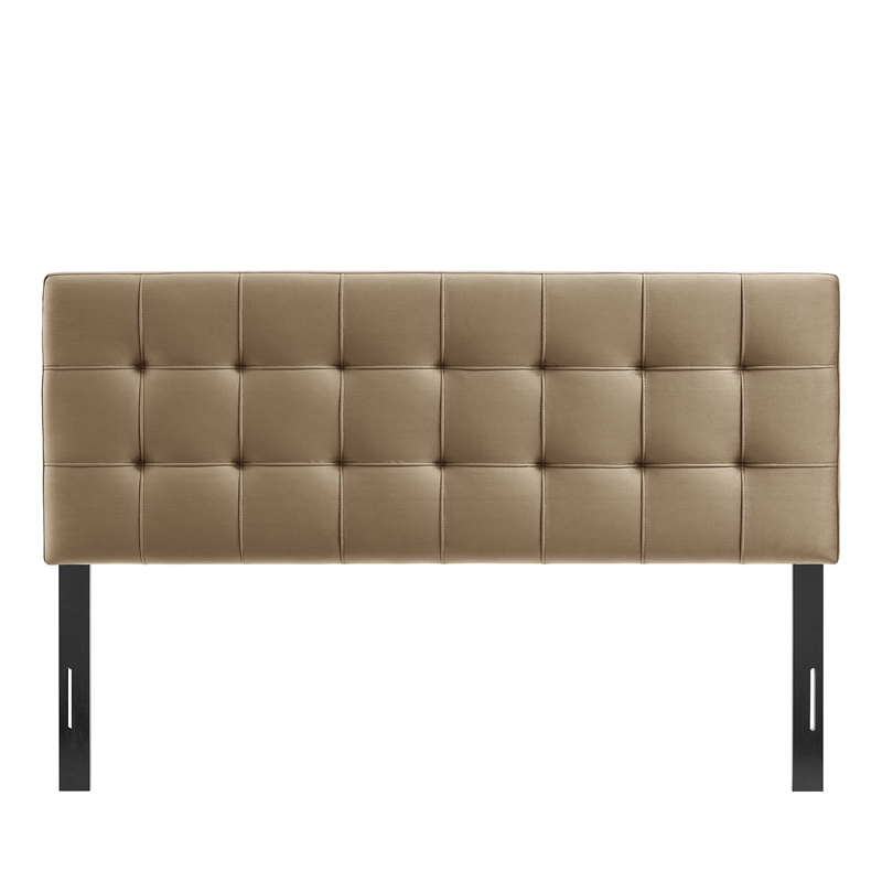 Lily Stain-Resistant Performance Velvet Queen Size Headboard in Taupe