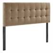 Lily Stain-Resistant Performance Velvet Queen Size Headboard in Taupe