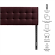 Lily Stain-Resistant Performance Velvet Queen Size Headboard in Mulberry