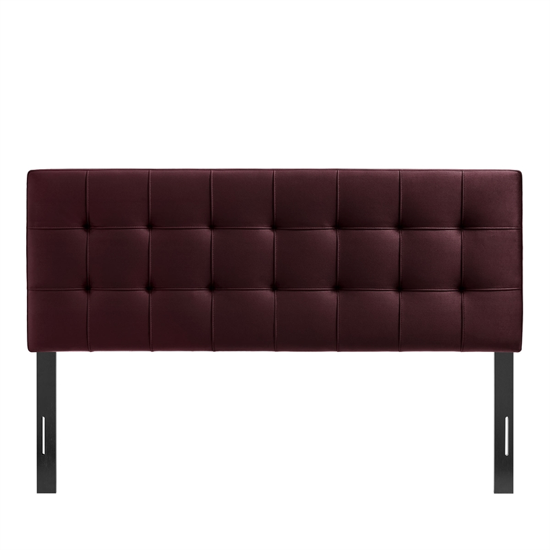 Lily Stain-Resistant Performance Velvet Queen Size Headboard in Mulberry