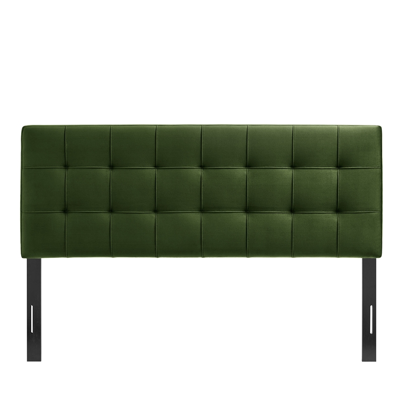 Lily Stain-Resistant Performance Velvet Queen Size Headboard in Moss Green
