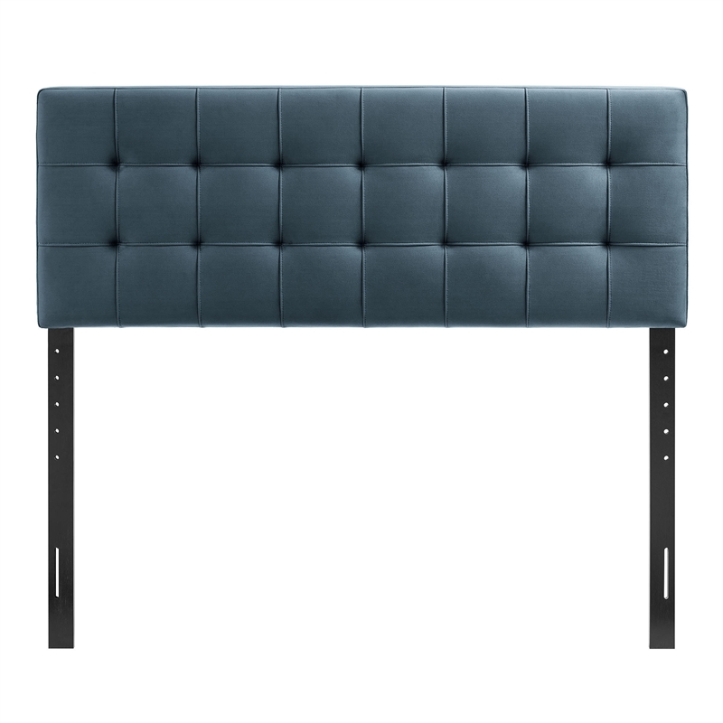 Lily Stain-Resistant Performance Velvet Queen Size Headboard in Cadet Blue
