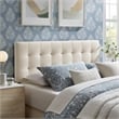 Lily Stain-Resistant Performance Velvet Queen Size Headboard in Alabaster