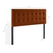 Lily Stain-Resistant Performance Velvet Full Size Headboard in Rust