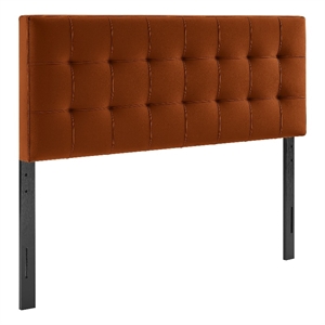 Lily Stain-Resistant Performance Velvet Full Size Headboard in Rust