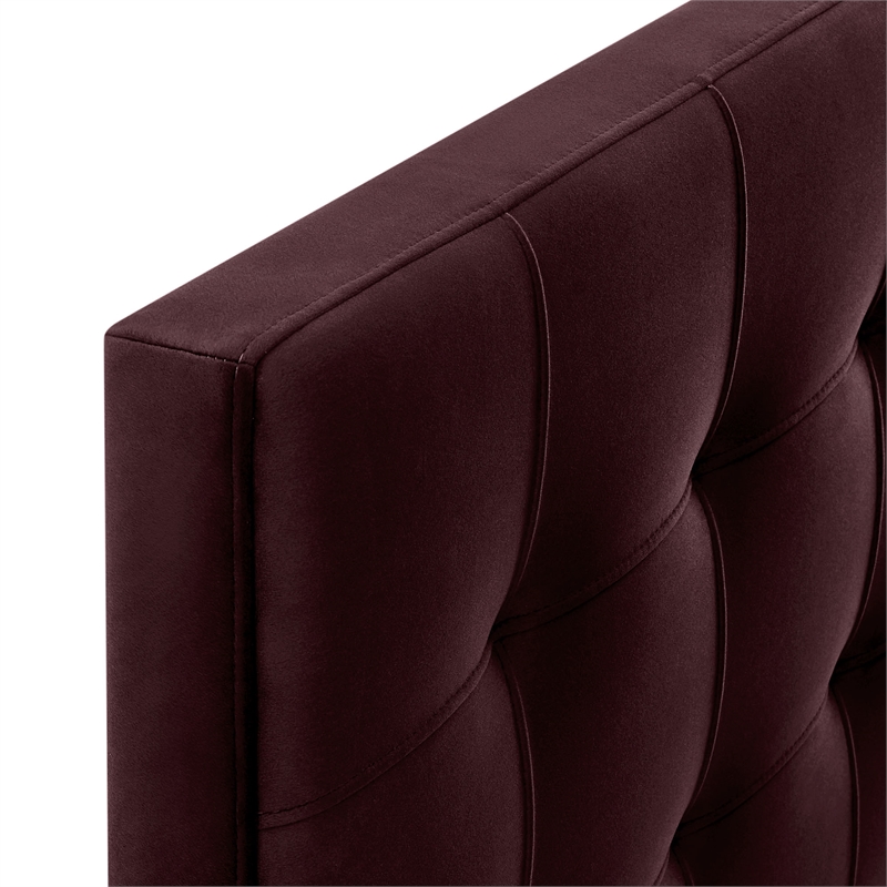 Lily Stain-Resistant Performance Velvet Full Size Headboard in Mulberry