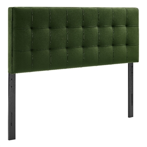Lily Stain-Resistant Performance Velvet Full Size Headboard in Moss Green