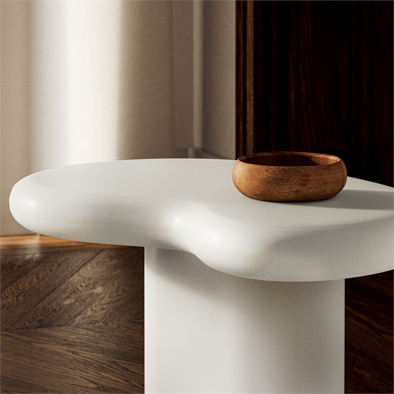 Elowen Outdoor Patio Side Table in White