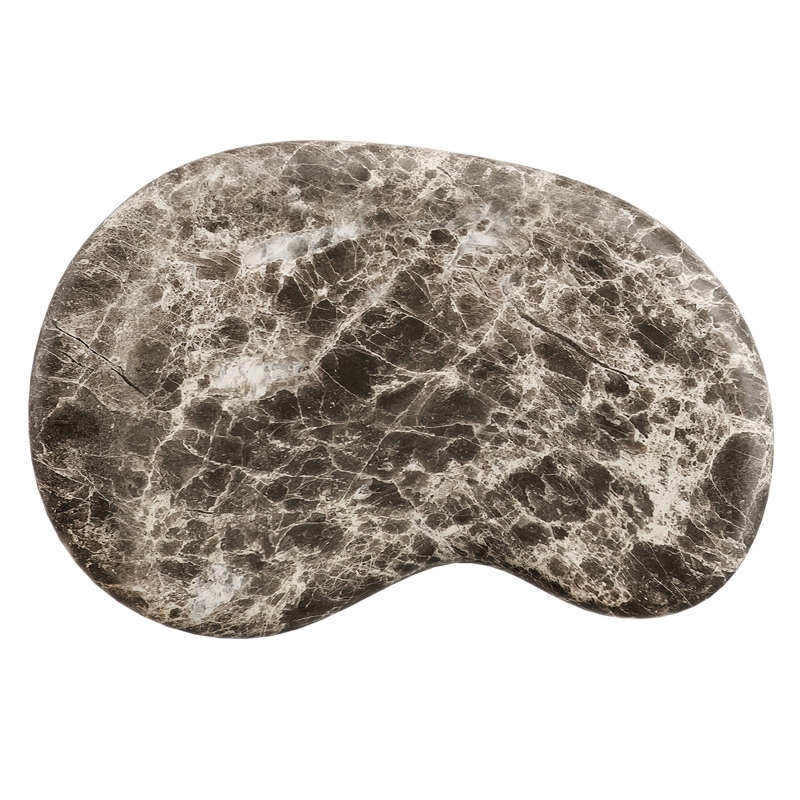 Elowen Outdoor Patio Faux Marble Side Table in Dark Emperador Marble