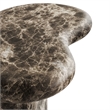Elowen Outdoor Patio Faux Marble Side Table in Dark Emperador Marble