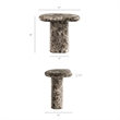 Elowen Outdoor Patio Faux Marble Side Table in Dark Emperador Marble
