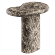 Elowen Outdoor Patio Faux Marble Side Table in Dark Emperador Marble