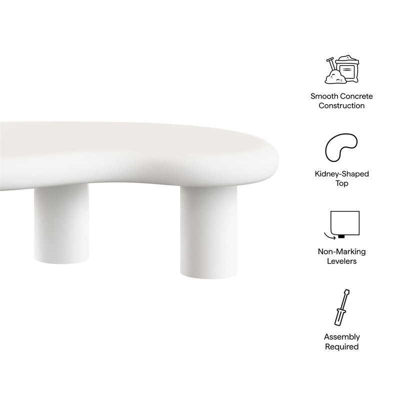 Elowen Outdoor Patio Coffee Table in White
