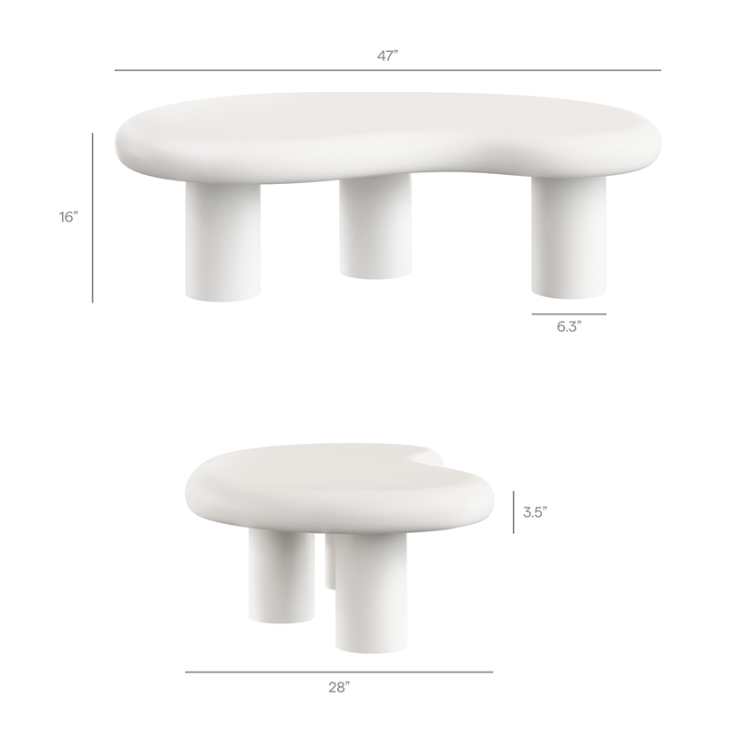 Elowen Outdoor Patio Coffee Table in White