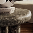 Elowen Outdoor Patio Faux Marble Coffee Table in Dark Emperador Marble