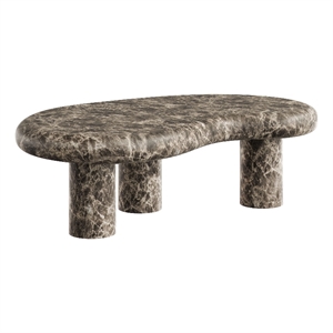 Elowen Outdoor Patio Faux Marble Coffee Table in Dark Emperador Marble
